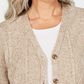 Karen Scott Women's Petite Button-Front Duster Cardigan Brown Size 44