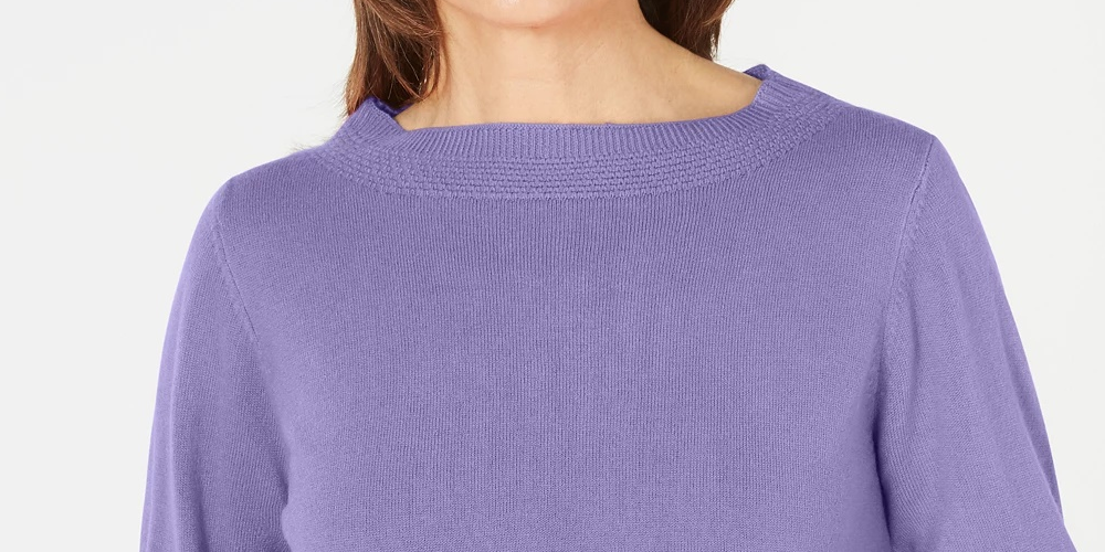 Karen Scott Women's Boatneck Sweater Purple Size Petite Medium