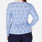 Karen Scott Women's Printed Scoop Neck Top Blue Size Small