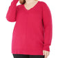 Karen Scott Women's V Neck Sweater Blue Size 1X