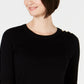 Charter Club Women's Button-Shoulder Sweater Black Size Medium
