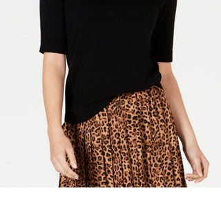 Charter Club Women's Button-Shoulder Sweater Black Size Medium