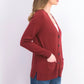Charter Club Women's Merino Wool V-Neck Cardigan Wine Size Large