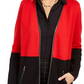Charter Club Women's Milano Cotton Colorblocked Cardigan Red Size Small