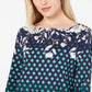 Charter Club Women's Printed Boat-Neck Top Blue Size XX-Large