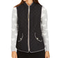 Charter Club Women's Quilted Stand-Collar Vest Black Size X-Large