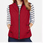 Charter Club Women's Quilted Stand Collar Vest Red Size Small