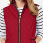 Charter Club Women's Quilted Stand Collar Vest Red Size Small