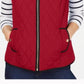 Charter Club Women's Quilted Stand Collar Vest Red Size Small