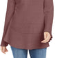 Style & Co Women's Ruffle Hem Knit Sweater Med Purple Size Small