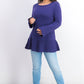 Style & Co Women's Ruffle Hem Knit Sweater Med Purple Size X-Small