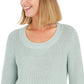 Style & Co Women's Boxy Knit Pullover Sweater Green Size Large