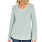 Style & Co Women's Boxy Knit Pullover Sweater Green Size Medium