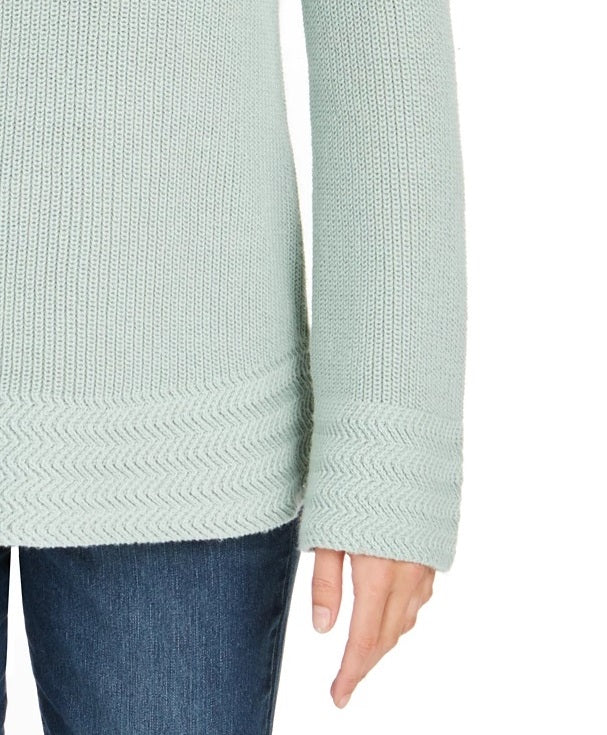 Style & Co Women's Boxy Knit Pullover Sweater Green Size Small