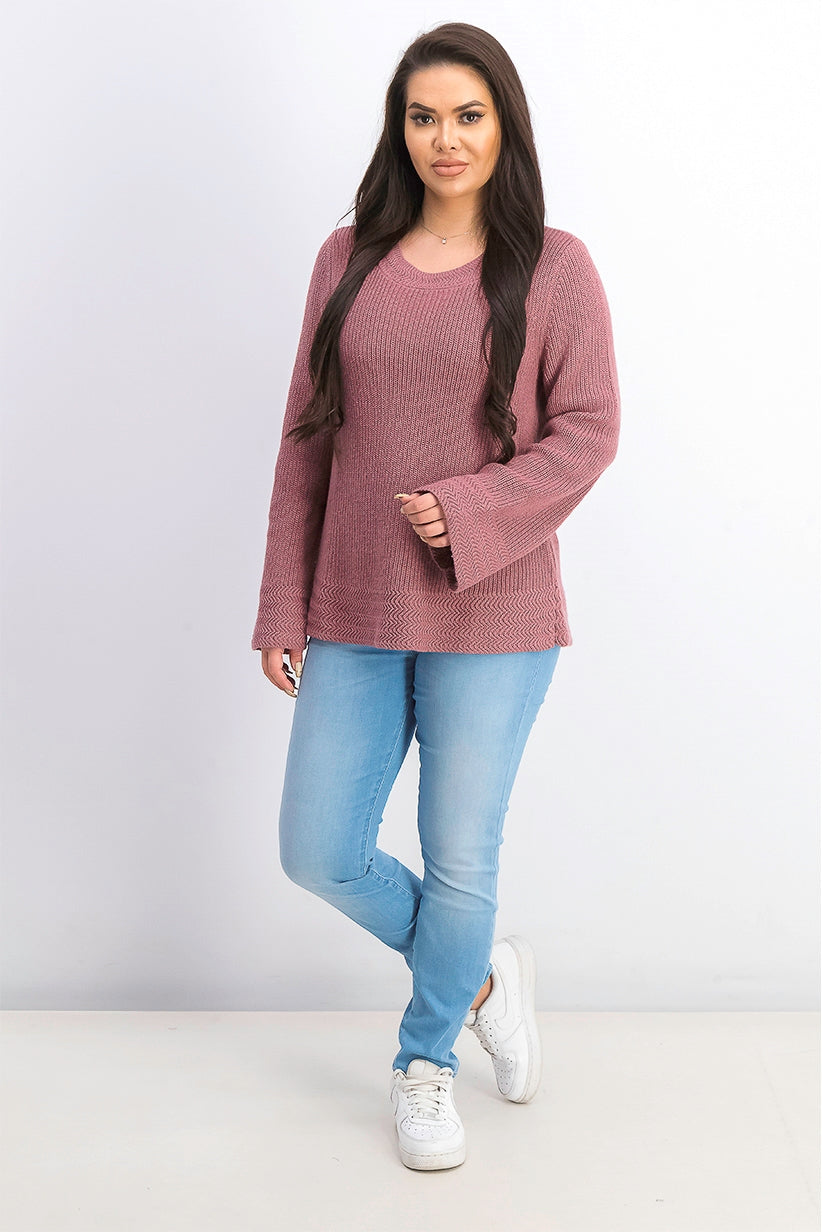 Style & Co Women's Boxy Knit Pullover Sweater Med Purple Size X-Small