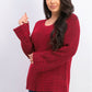 Style & Co Women's Boxy Knit Pullover Sweater Red Size Small