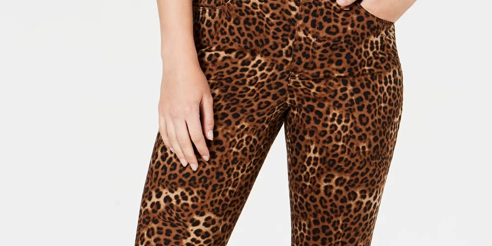 Charter Club Women's Printed Lexington Straight Leg Jeans Brown Size 12 Petite