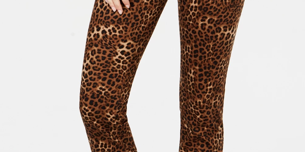 Charter Club Women's Printed Lexington Straight Leg Jeans Brown Size 12 Petite