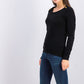 Karen Scott Women's Button Shoulder Sweater Black Size Medium