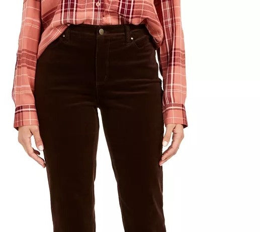 Charter Club Women's Petite Lexington Straight-Leg Corduroy Pants Bright Red Size 8