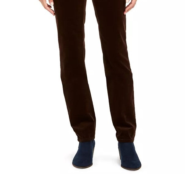 Charter Club Women's Petite Lexington Straight-Leg Corduroy Pants Bright Red Size 8