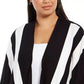 Alfani Women's Plus Striped Open Front Cardigan Black Size 3X