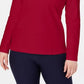 Karen Scott Women's Sport Lace-Up Sweatshirt Bright Red Size Extra Small