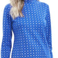 Karen Scott Women's Snowflake Dot Printed Mock Neck Top Dark Blue Size Petite Medium