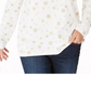 Karen Scott Women's Snowy Glory Mock Neck Top White Size Large