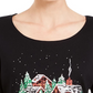 Karen Scott Women's Glitter Graphic Holiday Shirt Black Size Small