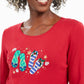 Karen Scott Women's Petite Winter Flip-Flops Cotton Top Bright Red Size PM