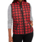 Karen Scott Women's Sport Plaid Puffer Vest Bright Red Size Small