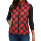 Karen Scott Women's Sport Plaid Puffer Vest Bright Red Size Large