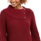 Style & Co Women's Scalloped-Hem Ribbed Sweater Medium Red Size Extra Small