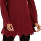 Style & Co Women's Scalloped-Hem Ribbed Sweater Medium Red Size Extra Small