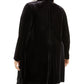 Alfani Women's Plus Size Open-Front Long Velvet Jacket Black Size 2X
