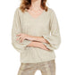 Alfani Women's Metallic Bubble Top Gold Size Petite Small