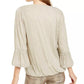 Alfani Women's Metallic Bubble Top Gold Size Petite Small