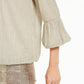 Alfani Women's Metallic Bubble Top Gold Size Petite Small
