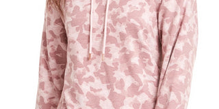 Ideology Women's Zip-Hem Shimmer Hoodie Pink Size Extra Small