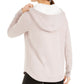 Ideology Women's Sherpa Round-Hem Hoodie Pink Size Large