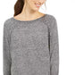 Style & Co Women's Lace-Up Chevron-Trim Sweater Black Size Extra Small