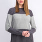 Karen Scott Women's Grace Colorblocked Sweater Med Gray Size Small