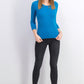 Maison Jules Women's Ribbed Crew-Neck Sweater  Blue Size Small