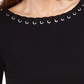 Karen Scott Women's Grommet-Trim Cotton Top Black Size Extra Small