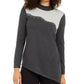 Alfani Women's Asymmetrical Beaded Sweater Dark Gray Size Medium