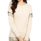 Alfani Women's Embellished Fringe Sweater Beige Size Medium