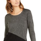 Alfani Women's Asymmetrical Colorblocked Shimmer Top Black Size XX Large