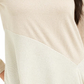 Alfani Women's Colorblocked Asymmetrical Sweater Med Beige Size PM
