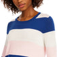 Maison Jules Women's Striped Sweater Blue Size X-Large